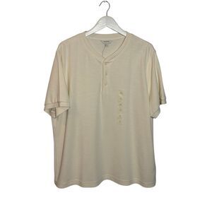 NWT Banana Republic cream colored 100% cotton Henley shirt - XL